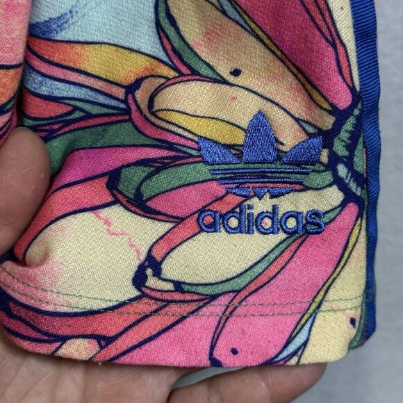 Adidas x Farm Rio Banana Floral Flared Mini Skater Skirt Pocket Colorful Size XS - Picture 6 of 9